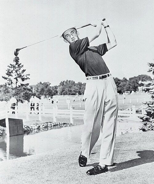 Black-and-white portrait of American golfer Gardner Dickinson