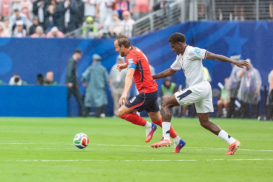 Harry Kane playing for England at the 2026 World Cup