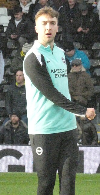 Jack Hinshelwood training for Brighton before the match against Fulham