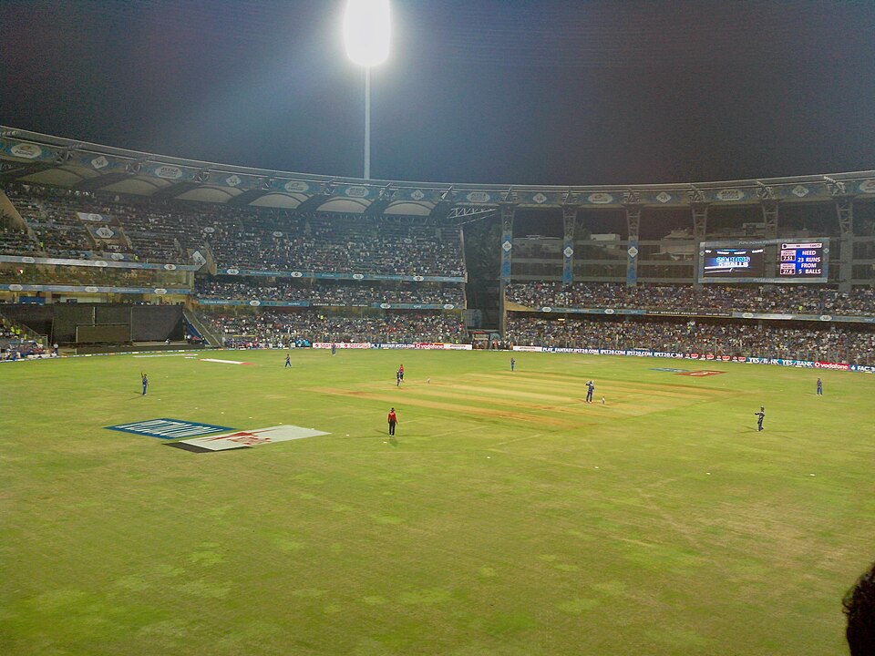 View of Wankhede Stadium in Mumbai, one of India’s most famous cricket grounds.
